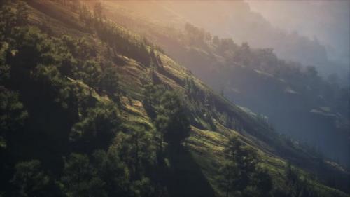 Videohive - Sunrise in Mountains in a Foggy Morning - 36336238 - 36336238