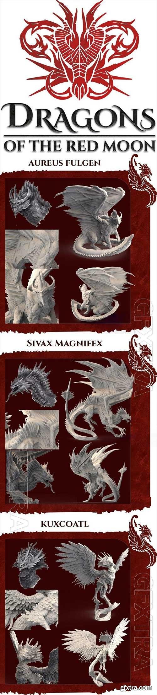 3D Print Dragons Of The Red Moon