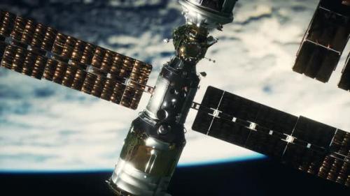 Videohive - International Space Station Over the Planet Elements Furnished By NASA - 36343257 - 36343257