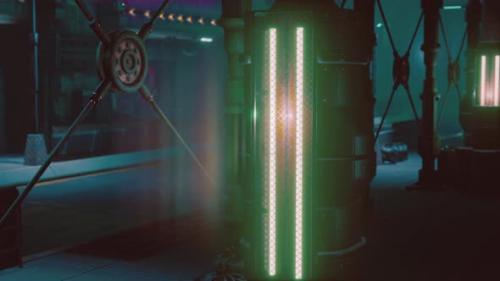 Videohive - Neon Lights of Futuristic Sci Fi City - 36343348 - 36343348