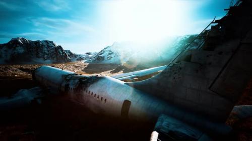 Videohive - Plane Crashed on a Mountain - 36343477 - 36343477