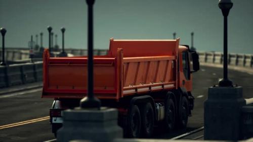 Videohive - Big Lorry Truck on the Bridge - 36343628 - 36343628