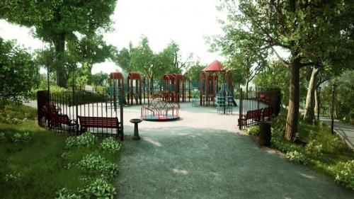 Videohive - Park Playground for Game Empty and Closed for Coronavirus or Covid19 - 36344006 - 36344006