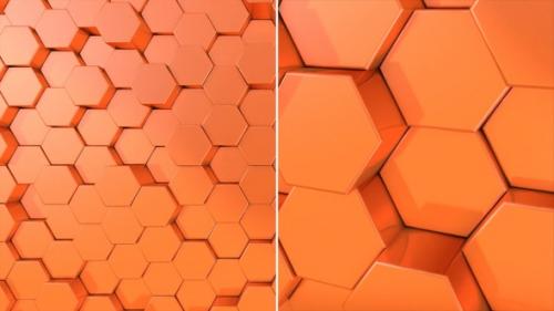 Videohive - Abstract 3D Orange Hexagon - 33667767 - 33667767