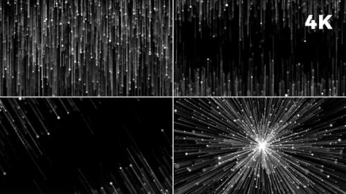 Videohive - Black and White Abstract Line Particle Rain - 33892927 - 33892927