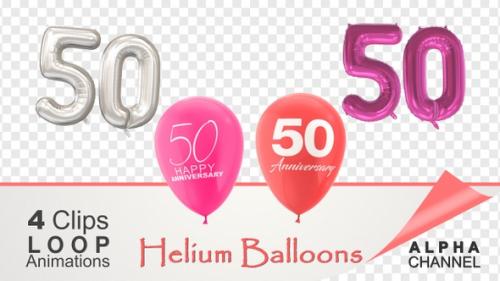 Videohive - 50 Anniversary Celebration Helium Balloons Pack - 36271392 - 36271392
