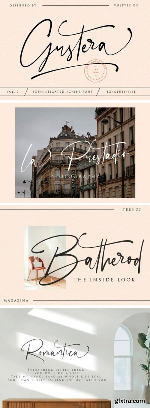 Gustera Handwritten Font