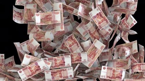 Videohive - Falling Russian Ruble Bills Money Transition - 36389893 - 36389893