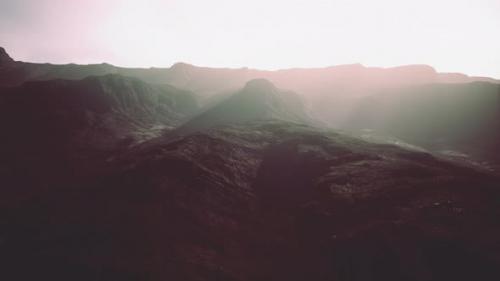 Videohive - Dark Atmospheric Landscape with High Black Mountain Top in Fog - 36390581 - 36390581