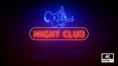 Videohive - Night Club Neon Sign Flickering Neon Light Animation Background 4K Video Footage - 36390617 - 36390617