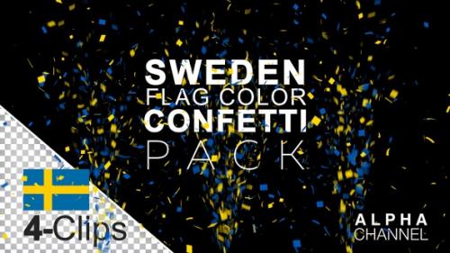 Videohive - Sweden Flag Color Celebration Confetti Pack - 36395214 - 36395214