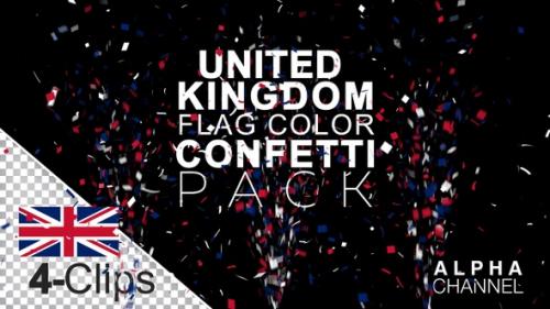 Videohive - United Kingdom Flag Color Celebration Confetti PacK - 36395602 - 36395602