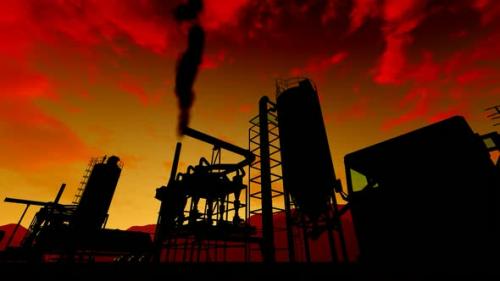 Videohive - Vented Factory and Sunset Timelapse Clouds - 36395942 - 36395942