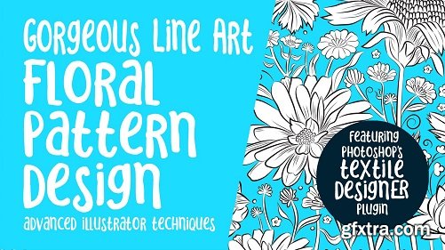 Vector Brush Gorgeous Line Art Floral Repeat Pattern