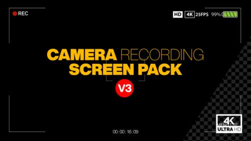 Videohive - Video Camera Recording Screen Pack V3 4K Alpha - 36376874 - 36376874