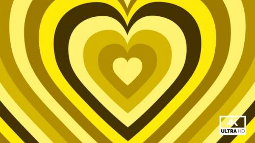 Videohive - Yellow Heart Tunnel Colorful Love Shape 4K TikTok Trend Dj Background Looped V6 - 36377699 - 36377699