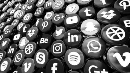 Videohive - Social Media Icons Background Balck And White - 36378011 - 36378011