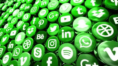 Videohive - Social Media Icons Background Green - 36378014 - 36378014