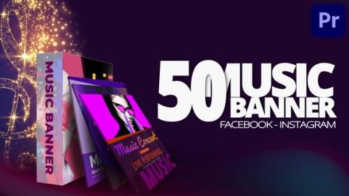 Videohive - 50 Music Banners Ad Mogrt - 36378068 - 36378068