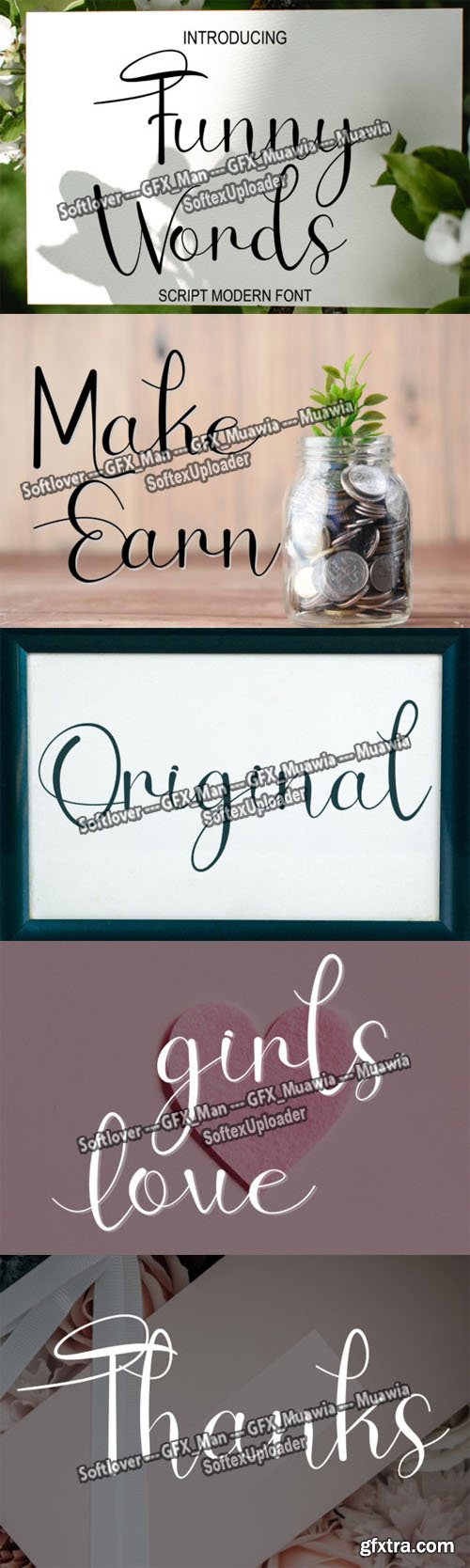 Funny Words - Modern Script Font