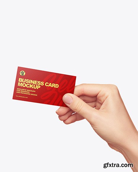 Business Card in a Hand Mockup 95395