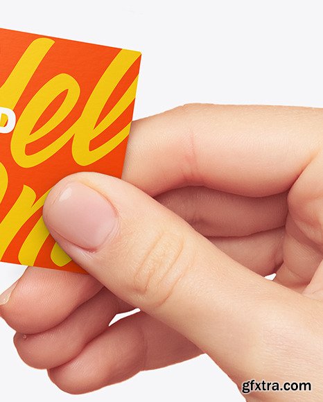 Business Card in a Hand Mockup 95395