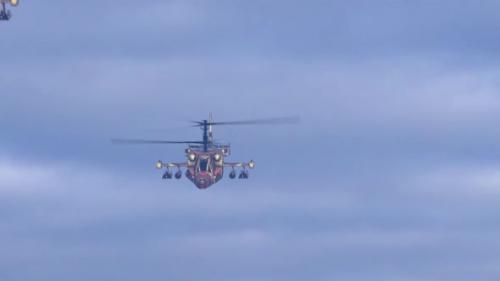 Videohive - a large number of helicopters flying against the blue sky - 36398501 - 36398501