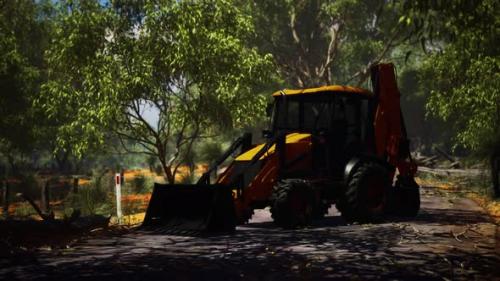 Videohive - Excavator Tractor in Bush Forest - 36399218 - 36399218