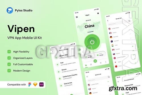 Vipen - VPN Mobile App UI Kits 92BC8J4