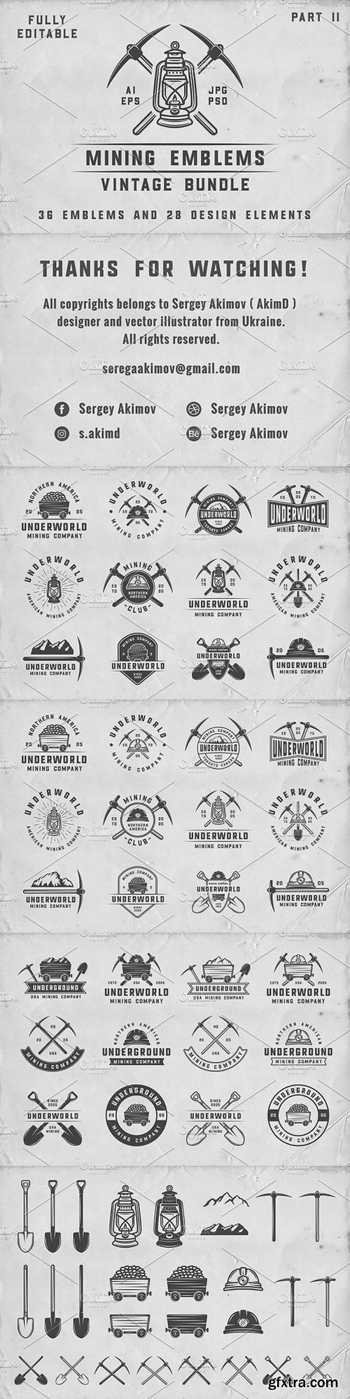 36 Vintage Mining Emblems part 2