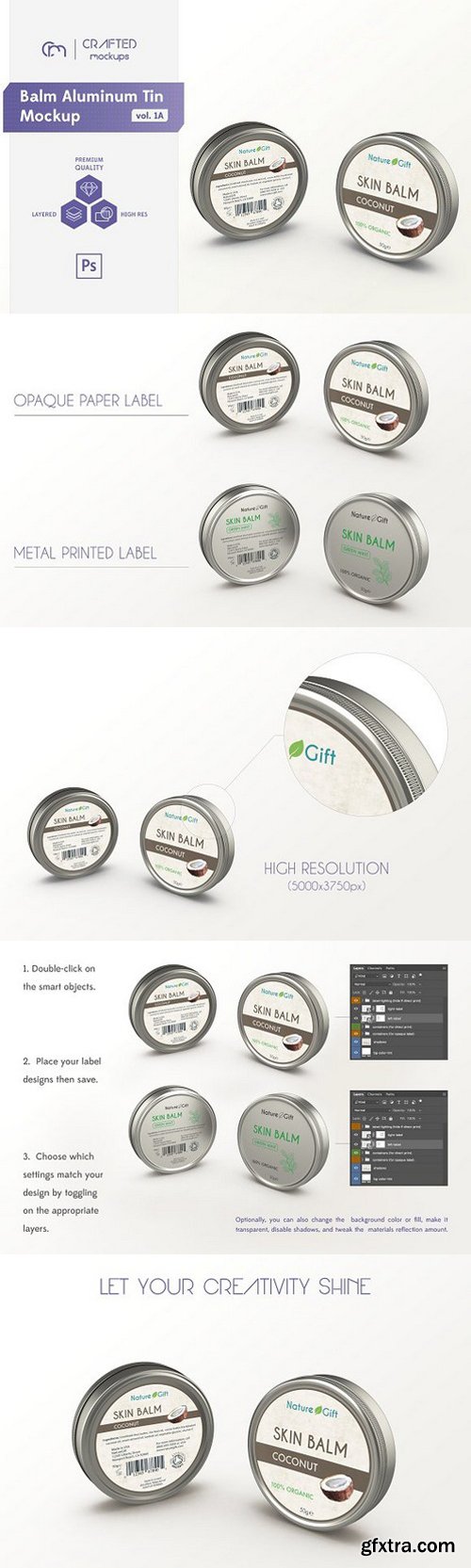 Balm Aluminum Tin Mockup vol 1A