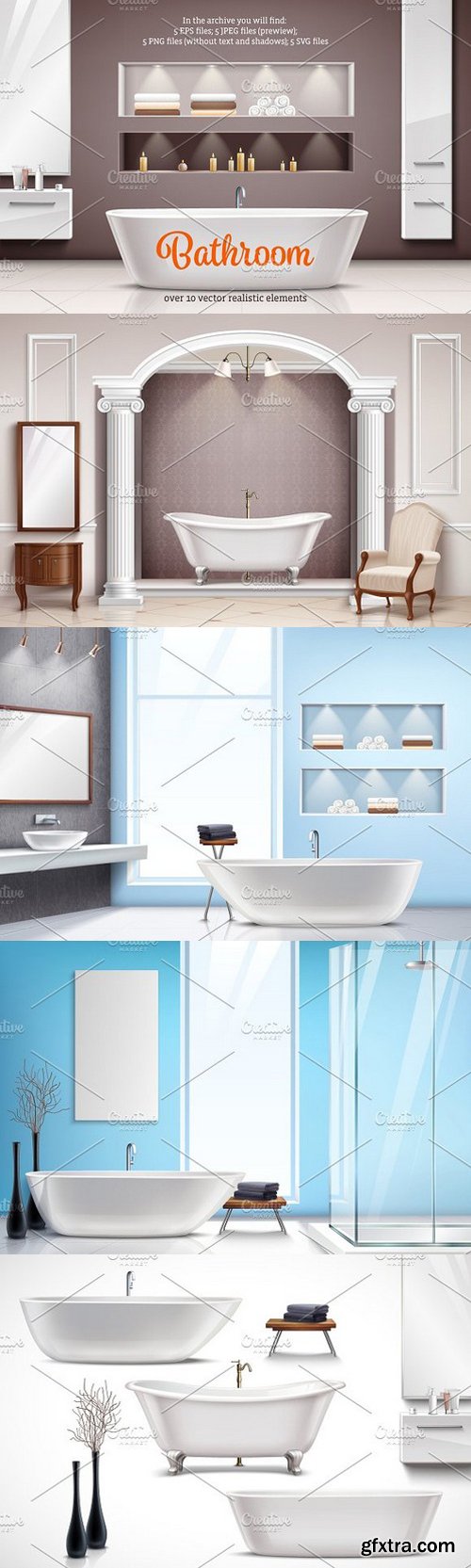 Bathroom Realistic Set