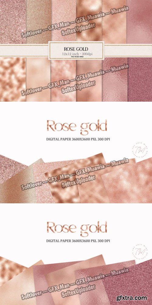 12 Gold Rose Textures Collection