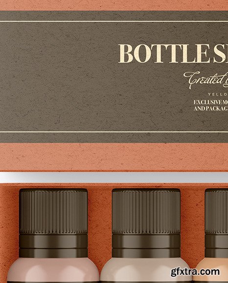 Set of Bottles in Kraft Box Mockup 95479