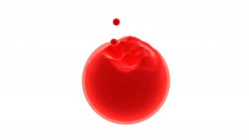 Videohive - Drops fall into colored liquid ball - 36407077 - 36407077