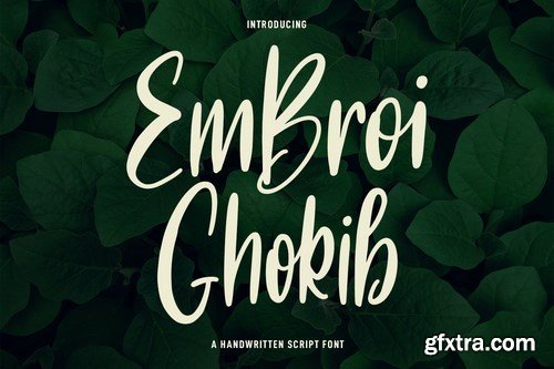 Embroi Ghokib Handwritten Script Font ents