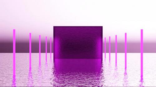 Videohive - 3D cube on surface of water - 36407078 - 36407078