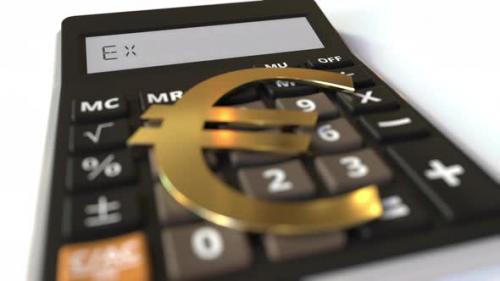 Videohive - Euro Currency Symbol on the Keys and EXCHANGE Text on Calculator - 36407144 - 36407144