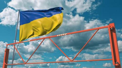 Videohive - Manual Swing Arm Road Barrier and Flag of Ukraine - 36407167 - 36407167