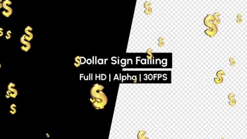 Videohive - Golden Dollar Currency Signs Falling Down - 36399541 - 36399541