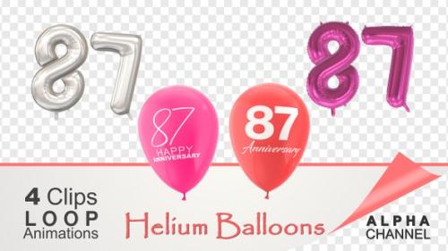 Videohive - 87 Anniversary Celebration Helium Balloons Pack - 36401307 - 36401307