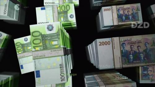 Videohive - Euro and Algeria Dinar money exchange loop - 36401555 - 36401555