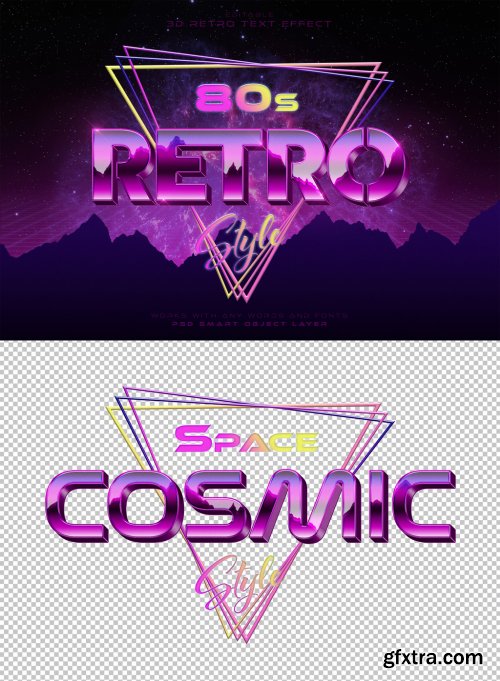 80S Text Effect with Retro Style Mockup 484040507