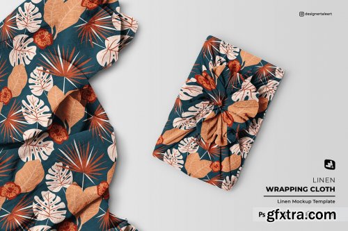 CreativeMarket - Linen Wrapping Cloth Mockup 6810825