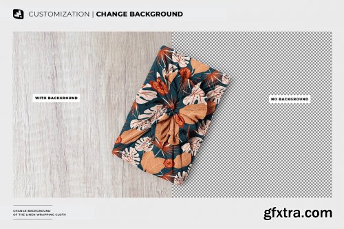 CreativeMarket - Linen Wrapping Cloth Mockup 6810825