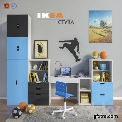 Modular furniture and accessories for a children's room IKEA set 1