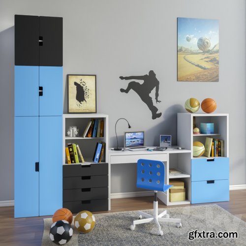 Modular furniture and accessories for a children's room IKEA set 1