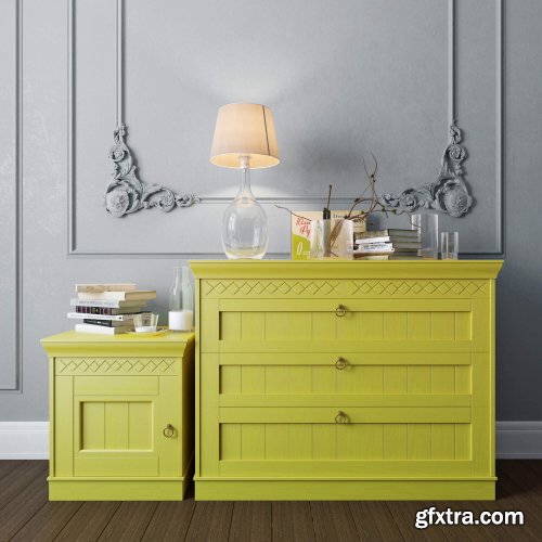 Sideboard with decor set