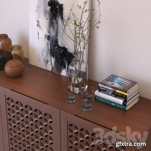  West Elm Carved Wood Media Console