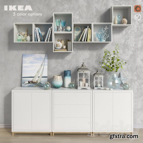 Modular furniture IKEA, accessories and decor set 8